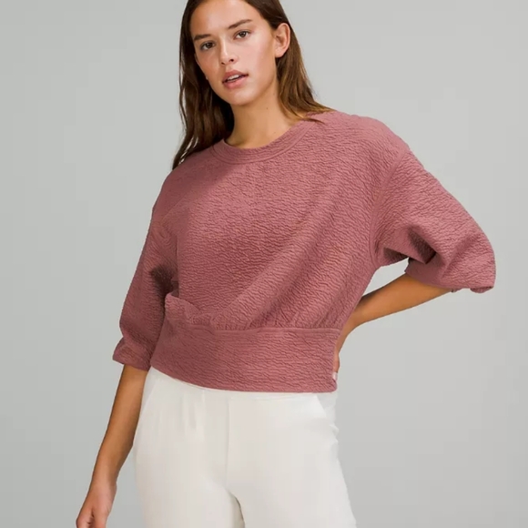 Lululemon Textured Crewneck Pullover spiced chai sz 4 guc - Picture 3 of 4